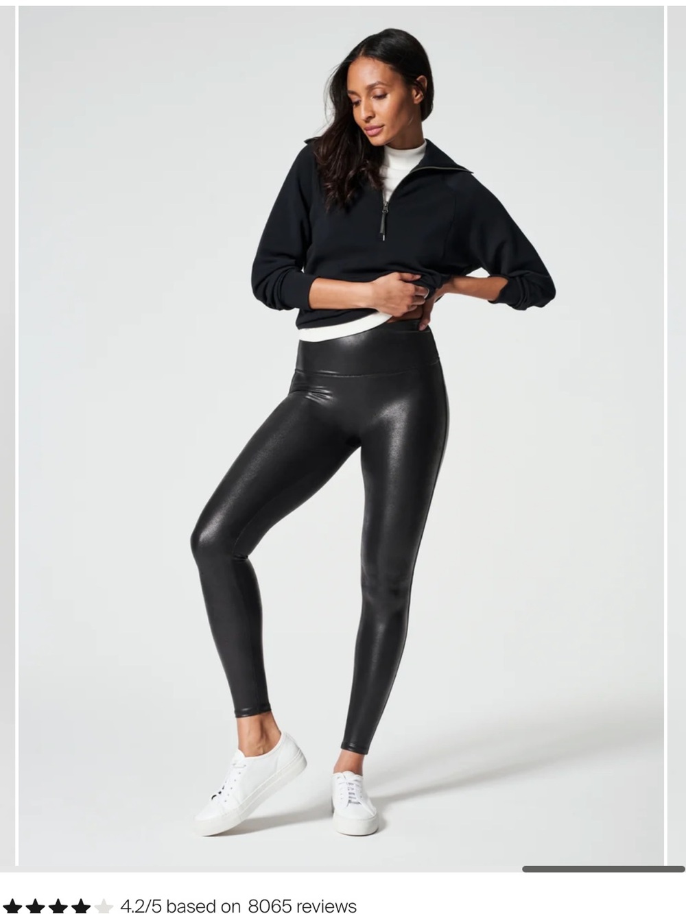 SPANX Black Faux-Leather Leggings